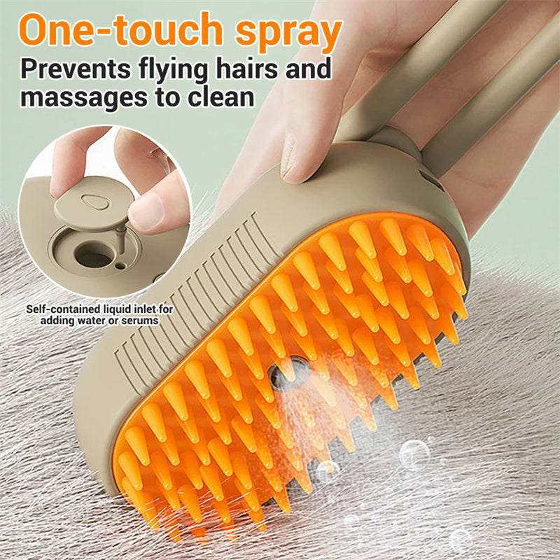 3-in-1 Electric Steamy Pet Grooming Brush